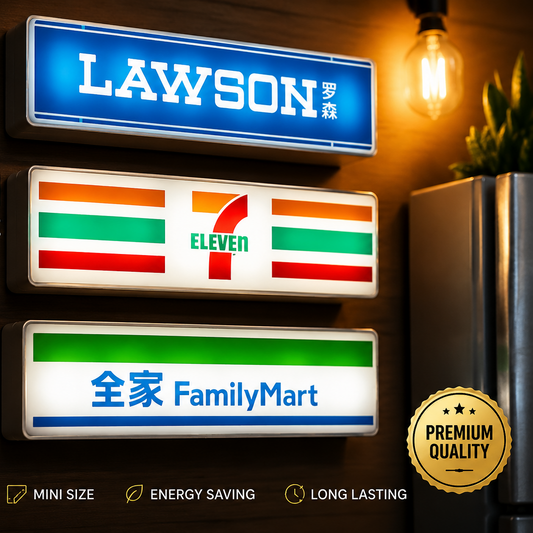 Creative Magnetic 3D Refrigerator Sticker Convenience Store Light Sign Model Decoration 711 Luminous Light Box Mini Display Board