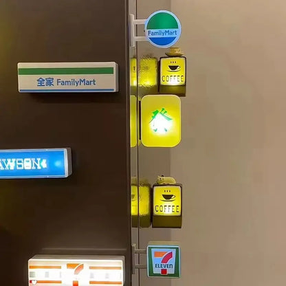 Creative Magnetic 3D Refrigerator Sticker Convenience Store Light Sign Model Decoration 711 Luminous Light Box Mini Display Board