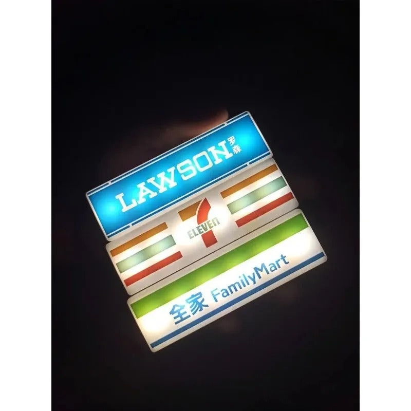 Creative Magnetic 3D Refrigerator Sticker Convenience Store Light Sign Model Decoration 711 Luminous Light Box Mini Display Board